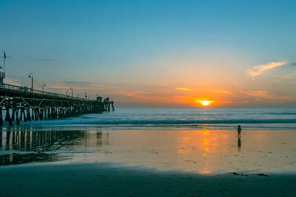 Magnifique Coucher Soleil Sur Mer — Photo