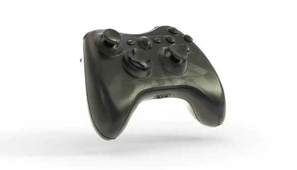 Rendering Black Game Controller Isolated White Background — Stock Photo, Image