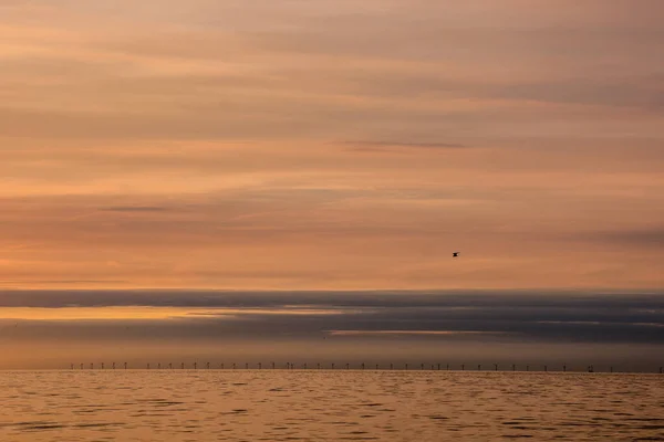 Belo Pôr Sol Sobre Mar — Fotografia de Stock