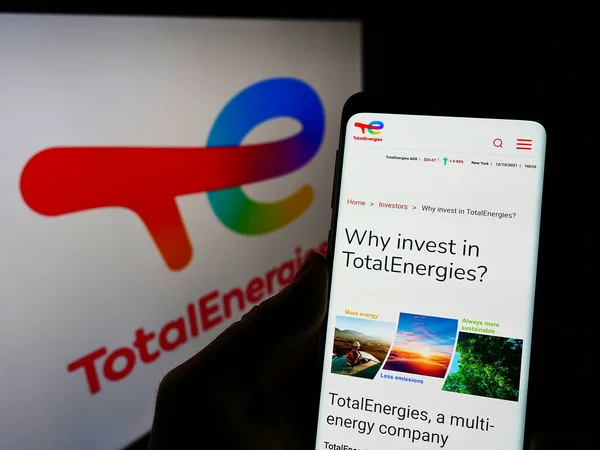 Totalenergieën Logo Smartphone Scherm Computer Monitor — Stockfoto