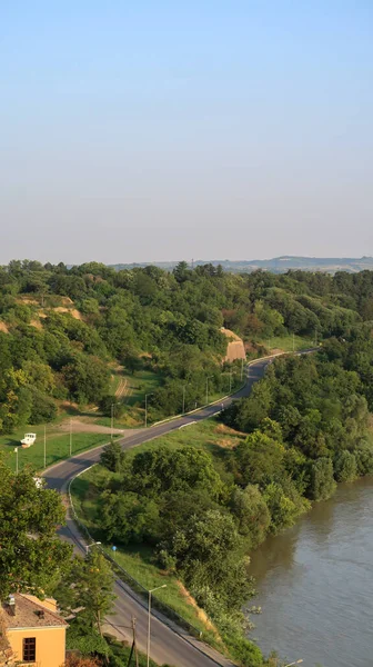 Vista Para Rio Danúbio Partir Fortaleza Petrovaradin — Fotografia de Stock