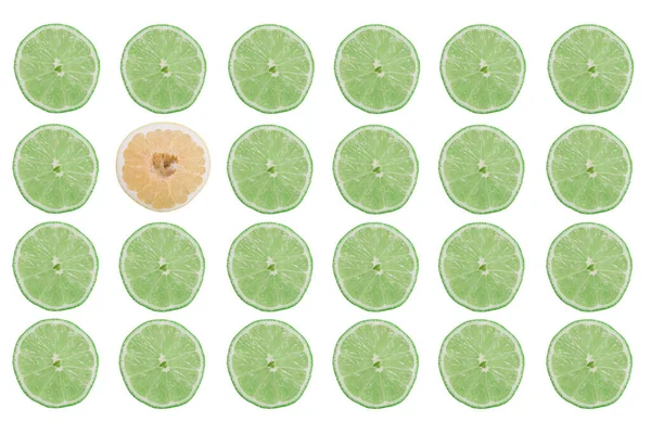 Fresh Lime Slices Isolated White Background — Stock Photo, Image