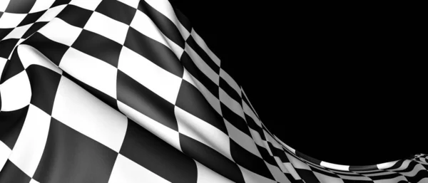 Illustration Motorsport Finish Flag Black Background — ストック写真
