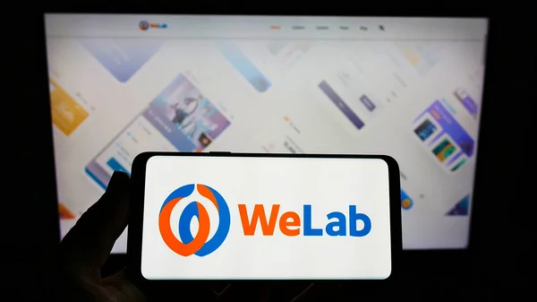 Welab Logo Smartphone Screen Computer Monitor — Stock Photo, Image