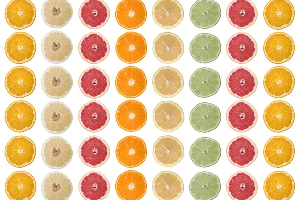 Una Hermosa Ilustración Coloridas Rebanadas Cítricos Aislados Sobre Fondo Blanco —  Fotos de Stock