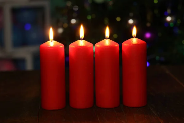 Säsongen Advent Fyra Ljus Bränning Advent Bakgrund — Stockfoto