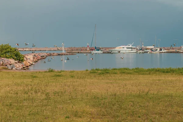 Uitzicht Zee Rivier Achtergrond — Stockfoto