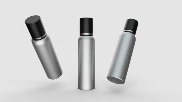 Render Aluminum Spray Cans Isolated White Background — Stock Fotó