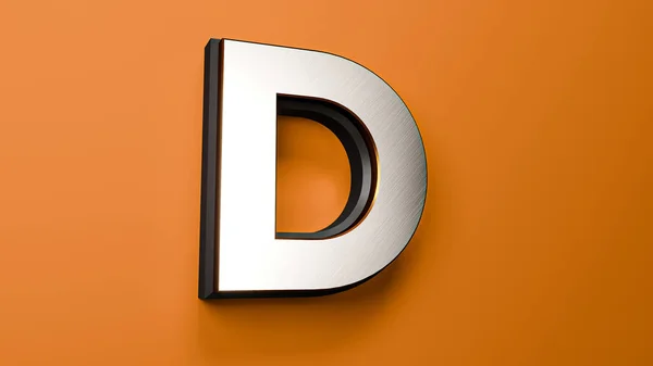 Silver Letter Orange Background — Stock fotografie