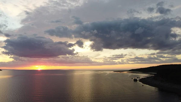 Bela Vista Para Mar Com Céu Nublado — Fotografia de Stock