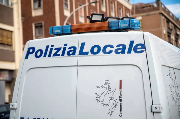 Terni Itálie Listopad 2021 Van Městské Policie Obce Terni — Stock fotografie