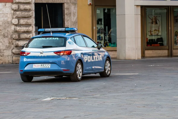 Terni Italia Agosto 2021 Coche Policía Patrullando Centro Ciudad — Foto de Stock