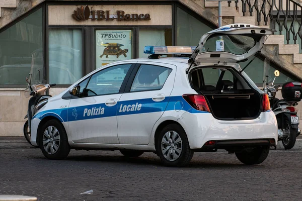 Terni Italia Septiembre 2021 Policía Local Para Ciudad Para Control — Foto de Stock