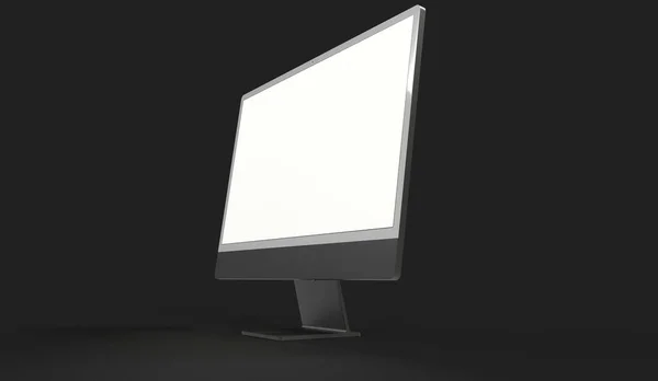 Rendering Computer Monitor Isolated Black — Zdjęcie stockowe