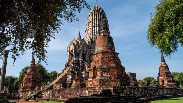 Zřícenina Starobylého Města Turisty Historický Park Ayutthaya Ayutthaya Thajsko — Stock fotografie