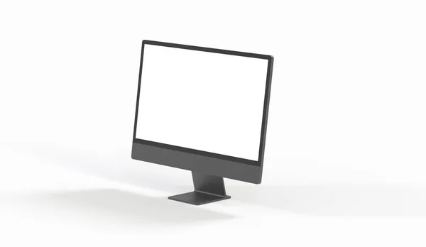 Rendering Computer Monitor Isolated White — Stockfoto