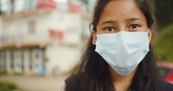 Young Woman Wearing Medical Mask Protective Face Masks — ストック写真