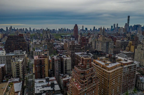 Aerial View Manhattan Skyline New York City Usa — Foto de Stock