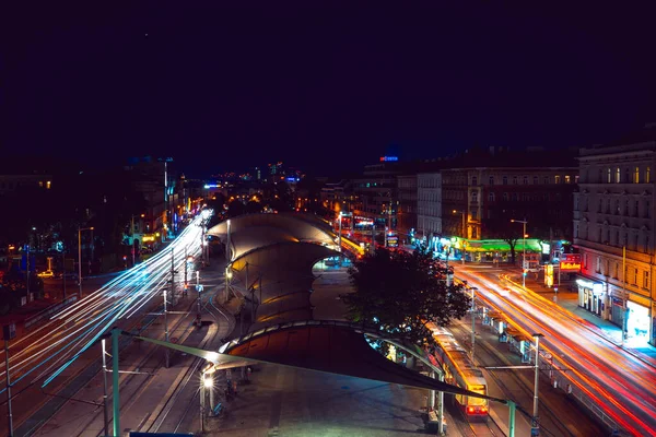 Visão Noturna Cidade Das Luzes — Fotografia de Stock