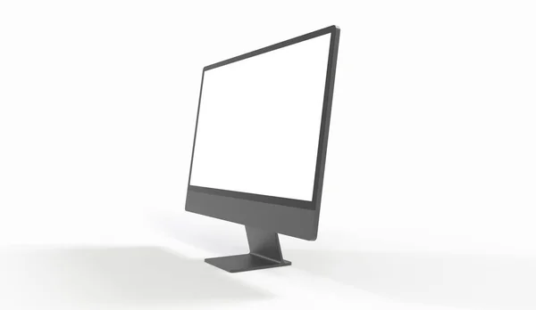 Rendering Computer Monitor Isolated White — Stock Photo, Image