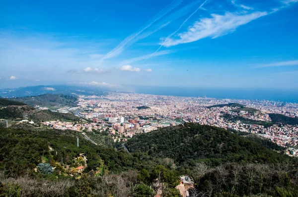 Spanya Nın Barselona Şehrinin Hava Manzarası — Stok fotoğraf