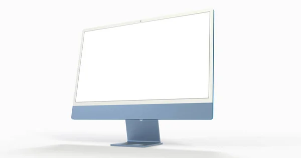 Rendering Computer Monitor Isolated White — Stockfoto