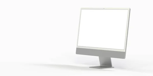 Rendering Flat Screen Isolated White — Fotografia de Stock