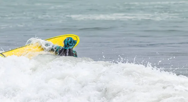 Homem Montando Papagaio Praia — Fotografia de Stock