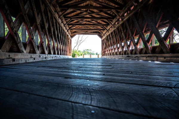 Pont Bois Dans Parc — Photo