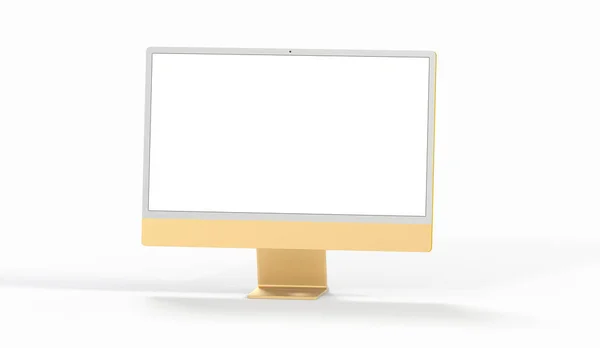 Rendering Computer Monitor Isolated White — Zdjęcie stockowe