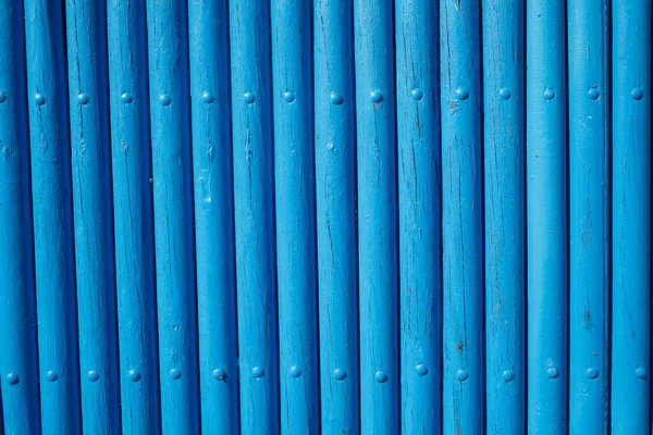 Stare Drewniane Ogrodzenie Wzorem Niebieskiego Koloru — Zdjęcie stockowe
