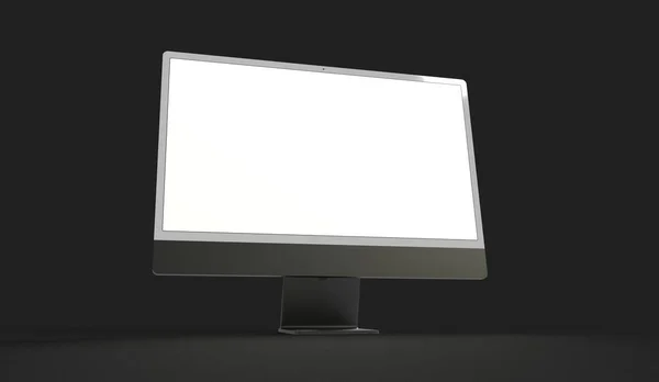 Rendering Computer Monitor Isolated Black — Stockfoto