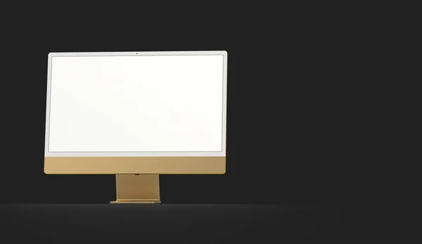 Rendering Computer Monitor Isolated Black — Foto Stock