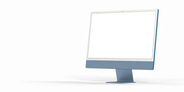 Rendering Computer Display Mock Blank White Screen — Stockfoto