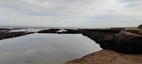 Vue Panoramique Lac Dans Environnement Sec — Photo