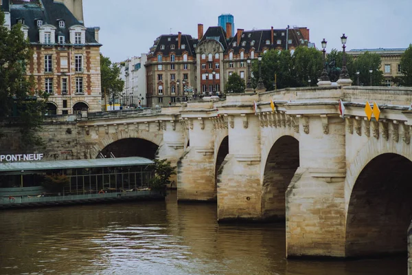 Colpo Verticale Pont Neuf Ponte Più Bello Parigi — Foto Stock