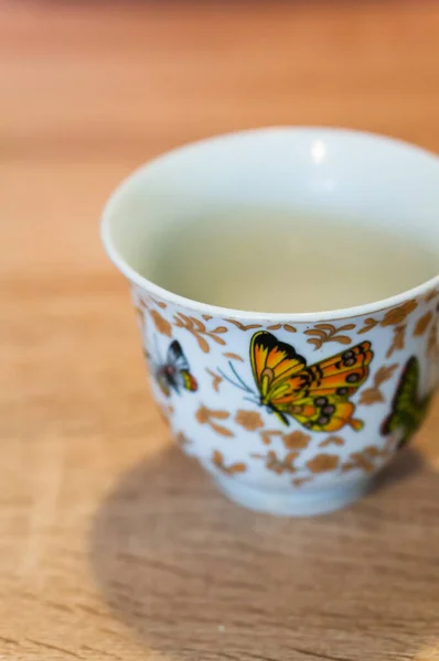 Ahşap Arka Planda Çay Fincanı — Stok fotoğraf
