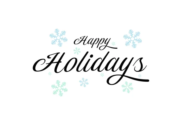 Illustration Text Happy Holidays White Background Blue Snowflakes — Stock Fotó