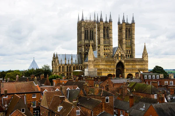 Lincoln Cathedral Old Buildings England Cloudy Sky — Stok Foto