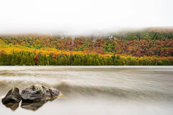 Krásný Výhled Jobsův Rybník Westmore Vermont Podzim — Stock fotografie