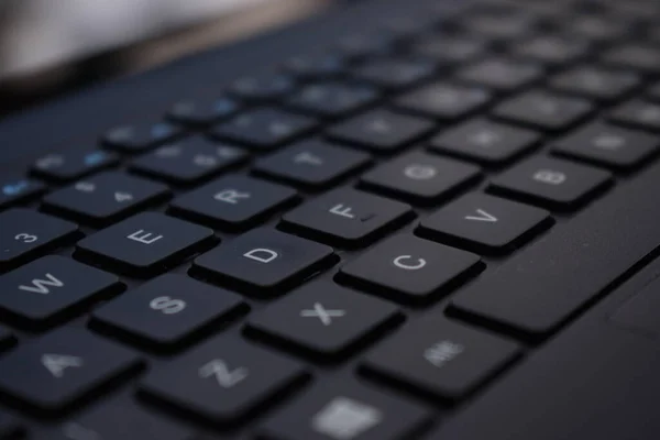 Teclado Branco Preto Entrar Botões Computador Desktop — Fotografia de Stock