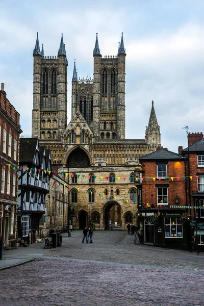 Blue Sky Lincoln Cathedral England — Stockfoto