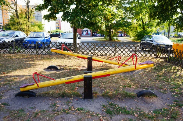 Poznan Poland Jul 2018 Two Seesaws Playground Stare Zegrze District — Stock Photo, Image