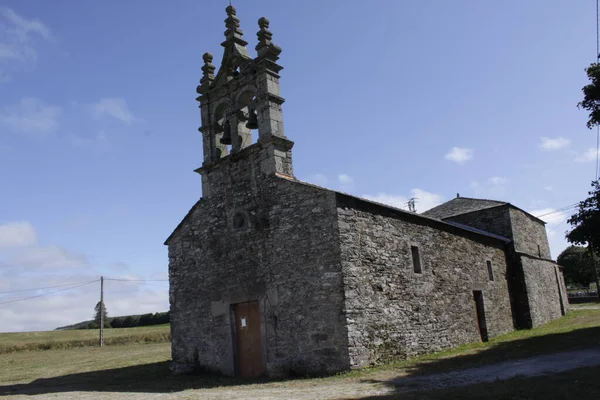 Old Church Cloudy Blue Sky Lugo City — Zdjęcie stockowe