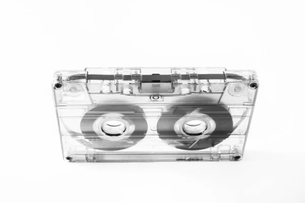 Photo Niveaux Gris Une Cassette Audio Des Années Isolée Sur — Photo