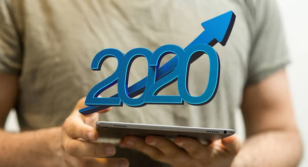 Ψηφιακή Απεικόνιση Του 2020 Έννοια Των Στόχων Και Της Επιτυχίας — Φωτογραφία Αρχείου