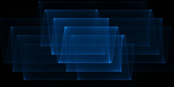 Тривимірне Відображення Синіх Багатомоніторів Абстрактних Шарів — стокове фото