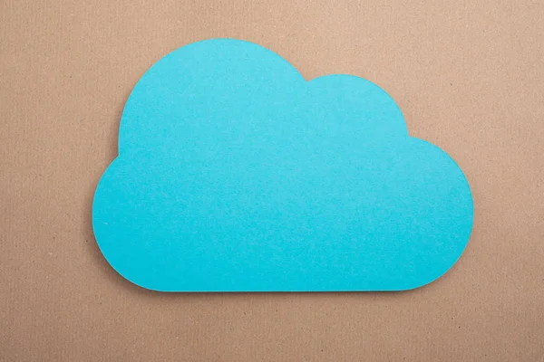 Niebieska Papierowa Chmura Pastelowym Tle Data Concept — Zdjęcie stockowe
