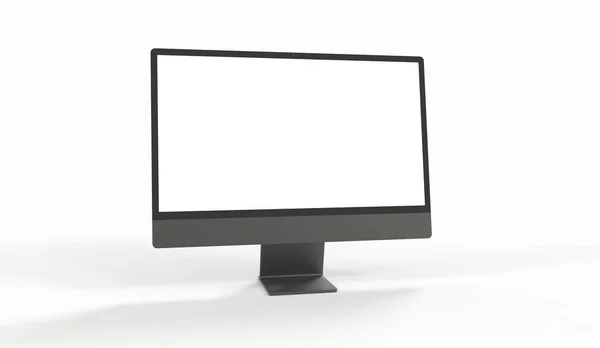 Rendering Computer Monitor Isolated White — Stock Photo, Image