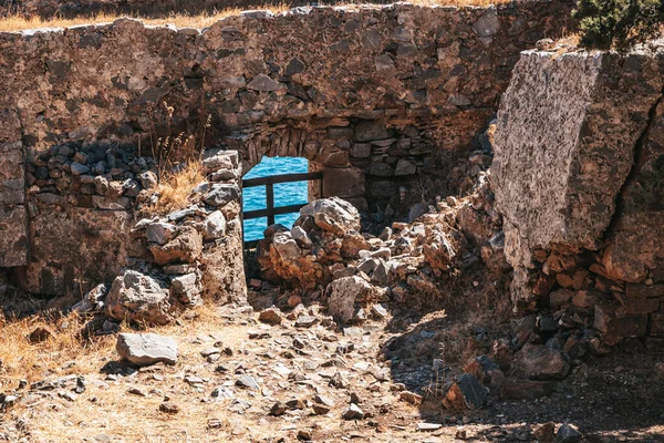 Spinalonga Kreta Greece Sep 2021 Ruins Fortress Island Spinalonga Exploring — Stock fotografie